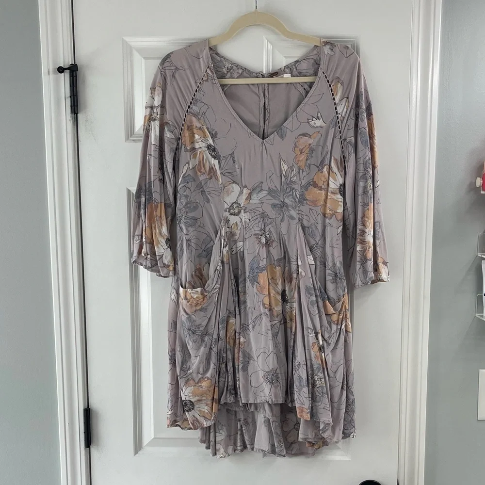 purple floral flowy dress | Free People - Picture 5 of 6